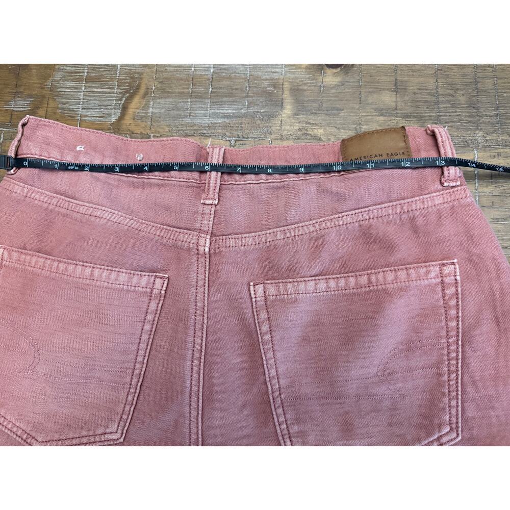 American Eagle Mom Shorts Womens Pink Highest Rise High Waisted Denim Shorts 6 - Picture 5 of 8